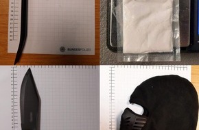 Bundespolizeidirektion Sankt Augustin: BPOL NRW: Bundespolizei findet Messer, Brecheisen, Sturmhauben und Drogen bei 20-Jährigem auf