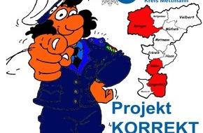 Polizei Mettmann: POL-ME: "Projekt Korrekt": Erneuter Schwerpunkteinsatz Verkehrssicherheit - Kreis Mettmann - 2010079