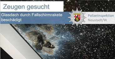 Polizeidirektion Neustadt/Weinstraße: POL-PDNW: Glasdach beschädigt - Zeugen gesucht