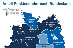 CHECK24 GmbH: Kfz-Versicherung: Rostock und Leipzig Hochburg der Punktesünder