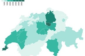 bop Communications: Angebotsmieten: Im Kanton Jura am günstigsten, in Zug am teuersten