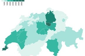 bop Communications: Angebotsmieten: Im Kanton Jura am günstigsten, in Zug am teuersten