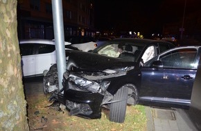 Kreispolizeibehörde Herford: POL-HF: Kontrolle über Audi verloren- Pkw prallt frontal gegen Straßenschild