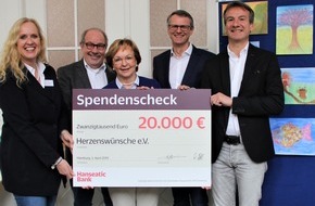 Hanseatic Bank: 20.000 Euro für Therapien am Altonaer Kinderkrankenhaus