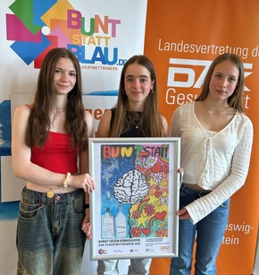 „bunt statt blau“: Geschwisterpaar aus Malente gewinnt Plakatwettbewerb in Schleswig-Holstein