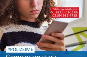 Polizei Mettmann: POL-ME: "Cybergrooming" - Polizei bietet telefonische Beratung an - Kreis Mettmann - 2211080