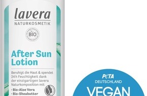 Laverana GmbH: lavera After Sun-Lotion mit PETA VeganTravel Award 2022 ausgezeichnet