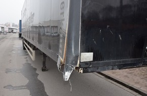 Kreispolizeibehörde Herford: POL-HF: Geparkter Auflieger beschädigt - Verursacher flüchtig