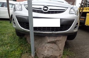 Polizeidirektion Bad Kreuznach: POL-PDKH: PKW auf Stein geparkt