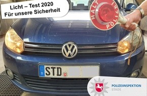 Polizeiinspektion Stade: POL-STD: Licht - Test 2020 - Kampagne für mehr Sicherheit im Straßenverkehr