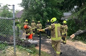 Kreisfeuerwehr Oldenburg: FW-OLL: Rund 70 Feuerwehreins&auml;tze nach Gewitterfront im Landkreis Oldenburg