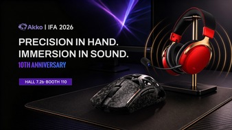 AKKO: AKKO pr&auml;sentiert auf der IFA 2026 Gaming-Peripherieger&auml;te der n&auml;chsten Generation und l&auml;utet damit ein neues Jahrzehnt der Innovation ein