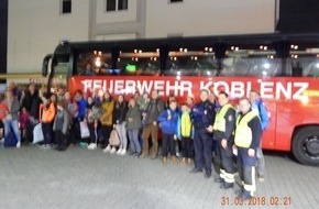 Verkehrsdirektion Koblenz: POL-VDKO: Geballter Blaulichteinsatz für gestrandete belgische Bus-Reisegruppe