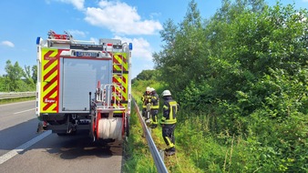 Freiwillige Feuerwehr der Gemeinde Sonsbeck: FW Sonsbeck: Flächenbrand an der A57