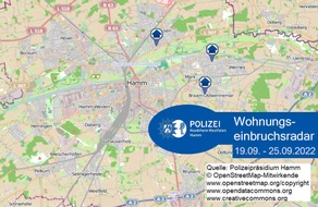 Polizeipräsidium Hamm: POL-HAM: Wohnungseinbruchsradar Hamm für die Woche vom 19. September bis 25. September 2022