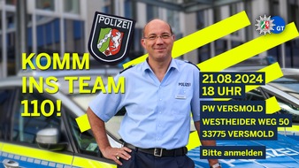 Polizei Gütersloh: POL-GT: KOMM INS TEAM 110! Die Polizei Gütersloh wirbt für Nachwuchs