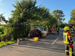 FW-SE: Schwerer Verkehrsunfall zwischen zwei PKW auf der L319