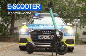 Polizeidirektion Kaiserslautern: POL-PDKL: Polizei intensiviert Kontrollen rund um E-Scooter