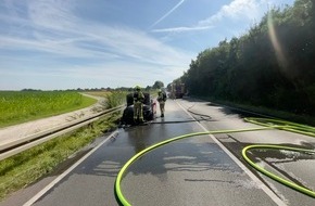 Freiwillige Feuerwehr Alpen: FW Alpen: Pkw brannte auf der Bundesstraße 58