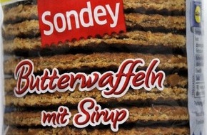 Lidl: Der niederländische Lieferant Biscuit international informiert über einen Warenrückruf des Produktes "XXL Sondey Butterwaffeln mit Sirup, 560g".