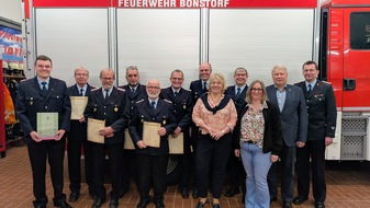 Freiwillige Feuerwehr S&uuml;dheide: FW S&uuml;dheide: Jahreshauptversammlung der Freiwilligen Feuerwehr Bonstorf - Starke Gemeinschaft und gro&szlig;es Engagement -