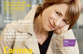 3sat: "Gefälligsein ist was für andere"/ Corinna Harfouch im neuen "3sat TV- & Kulturmagazin" / Das vierteljährlich erscheinende Heft ist ab 19. September im Handel erhältlich (FOTO)