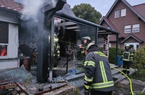 Freiwillige Feuerwehr Werne: FW-WRN: FEUER_3 - LdF - LZ1 - vermutlich Brand eines Wintergartens oder Anbau am Gebäude