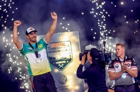 STIHL TIMBERSPORTS Series: STIHL TIMBERSPORTS® Champions Trophy 2017 in Hamburg / Brad De Losa aus Australien gewinnt den härtesten Wettkampf im Sportholzfällen