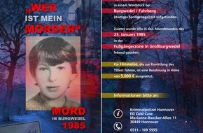 Polizeidirektion Hannover: POL-H: Ungelöster Mordfall Ulla Lilienthal : Polizei erhofft sich neue Hinweise durch Plakate und Flyer sowie die Auslobung einer Belohnung