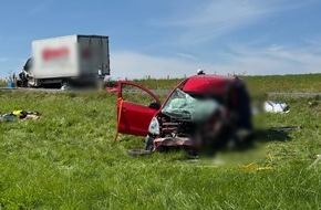 Feuerwehren VG Westerburg: FW VG Westerburg: Frontalzusammenstoß zwischen PKW und Klein-LKW - Fahrerin verstirbt während der Rettung