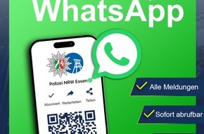 Polizei Essen: POL-E: Essen: WhatsApp-Kanal: Polizei Essen ist bundesweit erste verifizierte Polizeibehörde