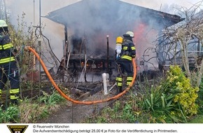 Feuerwehr M&uuml;nchen: FW-M: Drohne unterst&uuml;tzt bei Brand in Kleingartenanlage (Perlach)