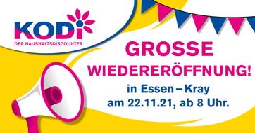 KODi Diskontläden GmbH: Nachbarschaftsmarkt KODi feiert große Wiedereröffnung in Essen-Kray!