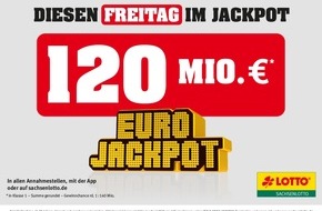 Sächsische Lotto-GmbH: Mit 176.276 Euro beginnt das Jahr für eine Chemnitzerin vielversprechend I Eurojackpot: Mega-Jackpot von 120 Millionen Euro zur Freitagsziehung