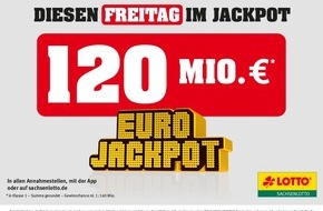 Sächsische Lotto-GmbH: Mit 176.276 Euro beginnt das Jahr für eine Chemnitzerin vielversprechend I Eurojackpot: Mega-Jackpot von 120 Millionen Euro zur Freitagsziehung