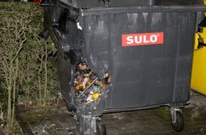 Polizei Aachen: POL-AC: Unrat und Mülltonne angezündet