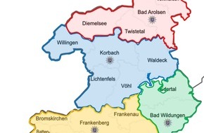 Polizei Korbach: POL-KB: Zweite Änderung der polizeilichen Zuständigkeitsgrenzen: Waldeck und Stadtteile ab Februar im Dienstgebiet der Polizeistation Bad Wildungen