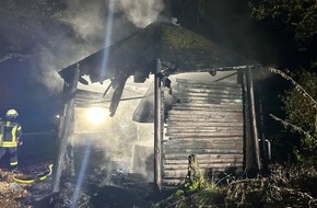 Polizeidirektion Wittlich: POL-PDWIL: Brandstiftung an der Grillhütte Neumagen-Dhron