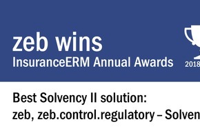 zeb consulting: Auszeichnung für Solvency-II-Software von zeb - "InsuranceERM Awards" als "Best Solvency II Solution" 2018/19