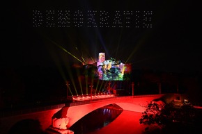 Drohnenshow zum Tag der Deutschen Einheit 2021 in Halle (Saale)