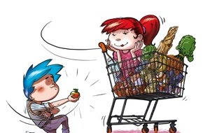 Gesundheitsförderung Schweiz / Promotion Santé Suisse: Eine Comicfigur wirbt für gesundes Körpergewicht