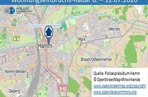 Polizeipräsidium Hamm: POL-HAM: Wohnungseinbruchs-Radar Hamm 6. - 12. Juli 2020