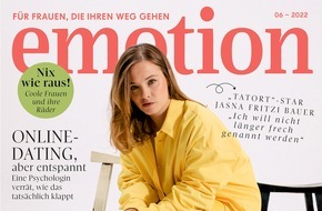 EMOTION Verlag GmbH: Jasna Fritzi Bauer: "Sexszenen sind wirklich eine absurde Situation" / Die Schauspielerin über Rollenklischees, Selbstbewusstsein und ihre Rolle als Tatort-Kommissarin