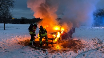 FW Weinheim: PKW Brand im Hammelsbrunnen
