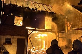 Landespolizeiinspektion Nordhausen: LPI-NDH: Scheune ausgebrannt - Görmar