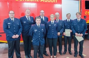 Kreisfeuerwehrverband Rendsburg-Eckernförde: FW-RD: Jahreshauptversammlung Feuerwehr Schacht-Audorf - Hans-Jacob Rohwer für 80 Jahre Mitgliedschaft geehrt