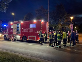 FW-AUR: Großeinsatz: Feuer in Lagerraum der Klinik-Kardiologie
