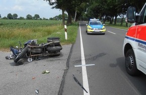 Polizeiinspektion Rotenburg: POL-ROW: ++ 64-jähriger Motorradfahrer bei Unfall verletzt - Polizei sucht Zeugen ++