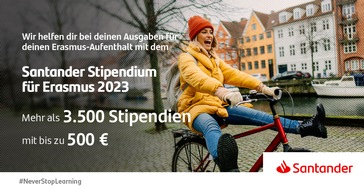 Santander Consumer Bank AG: Erasmus-Stipendienprogramm von Santander expandiert nach Deutschland, Portugal & Polen