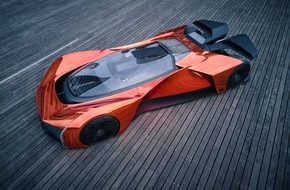Ford-Werke GmbH: Futuristischer Mix aus Chrom und Orange: Team Fordzilla P1-Rennfahrzeug erh&auml;lt neuartig reflektierende Au&szlig;enfarbe